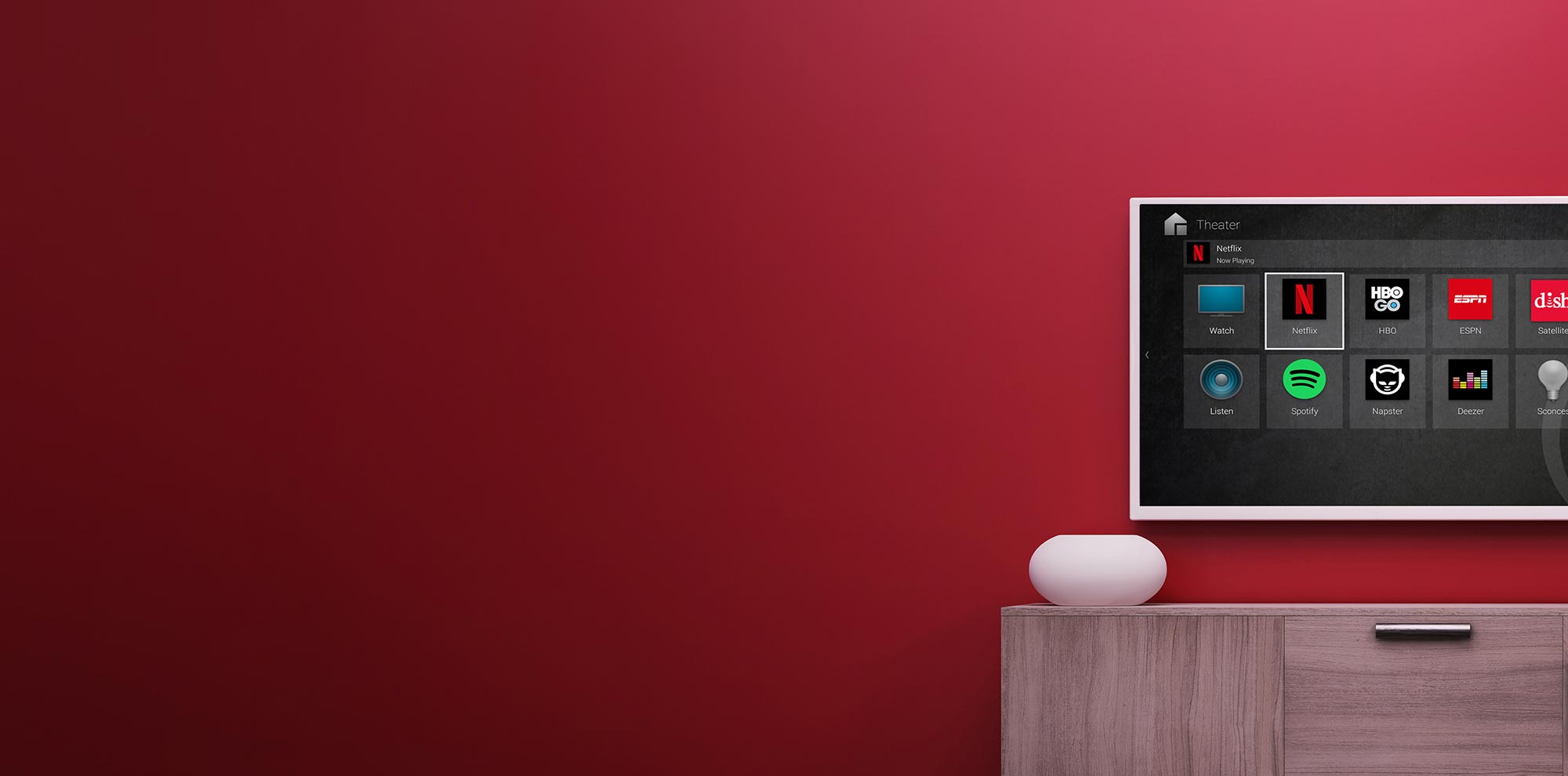 Smart TV With Red Background